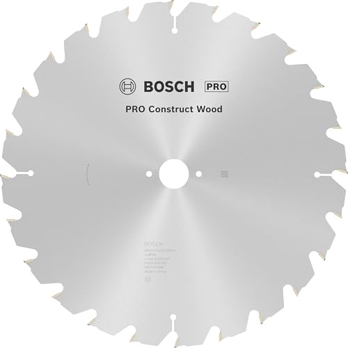 Bosch 1x Lama per sega circolare PRO Construct Wood per seghe da banco (per Legno da costruzione con malta e chiodi, Legno con chiodi, Ø mm, Professional Accessorio Sega circolare da banco)