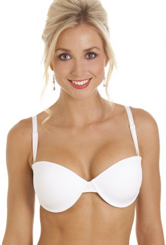 Camille Women's White Bra with Removable Straps - Multiway Everyday T-Shirt Bra - 32A