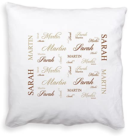 Coussin Personnalisable - Prénom & Nom - Coussin Moelleux 40 x 40 cm - Cadeau Original