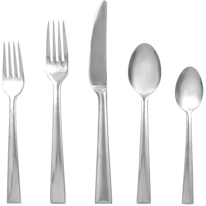 Lenox 828372 Piece Flatware Set Continental Dining Tafelbesteck 20-teilig, 18/10-Stahl, metallisch