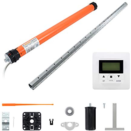 3T-MOTORS Rollladenmotor Komplettset mit Zeitschaltuhr, SW40 Welle 1,10 m, 3T35-10 (Zugkraft 10 Nm/25 kg) mit mechanischen Endschaltern, einfache Montage mit Zubehör, Rollladenantrieb