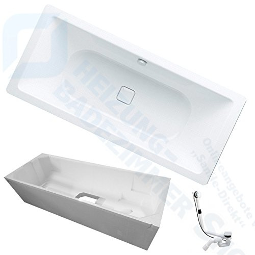 Kaldewei Conoduo Stahl Badewanne inkl. Wannenträger und Ablaufgarnitur (732 Badewanne 170/75 cm)