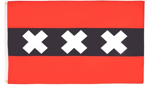 BANDIERA AMSTERDAM 90x60cm - BANDIERA OLANDESE - PAESI BASSI 60 x 90 cm - AZ FLAG