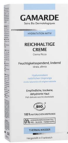 GAMARDE Bio-Kosmetik: Ultra Reichhaltige Creme mit Hyaluronsäure, Shea-Butter & Argan-Öl I Feuchtigkeitsspendende Creme für sehr trockene Haut I Feuchtigkeits-Creme Für Männer & Frauen I Vegan I 40 ml