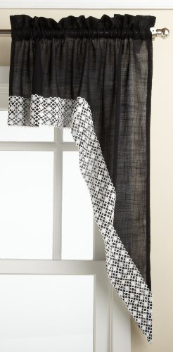 Lothringen Home Fashions Salem 152,4 cm x 12 Zoll Tailored Querbehang, schwarz, Swag 60 x 38