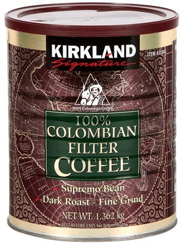 Kirkland Signature 100% Colombian Filter Coffee, 1.362kg (Pack of 2)