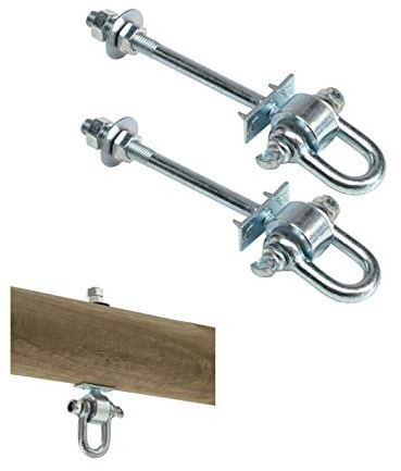 Gartenwelt Riegelsberger Schaukelhaken Safety Type D+ M12 für Balken 90-120 mm zum Durchschrauben 2 Stück