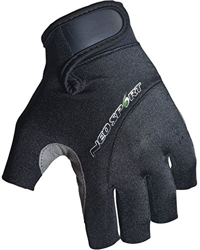 NeoSport Wetsuits Premium-Neopren 1,5 mm 3/4 Finger Handschuh, schwarz, Tauchen, Schnorcheln & Wasserski, Herren, schwarz