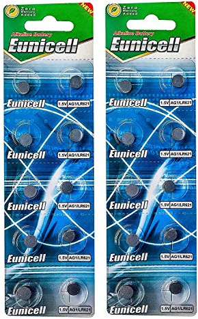 20 Eunicell AG1 Button Cell Batteries