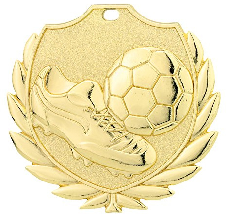 RaRu 10 Stück Fußball-Medaillen mit Band (D77)