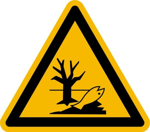 LEMAX® Aufkleber Warnschild, Warnung vor Umweltgefahr/Verseuchung - praxisbewährt Folie selbstkl. gelb/schwarz, 200mm