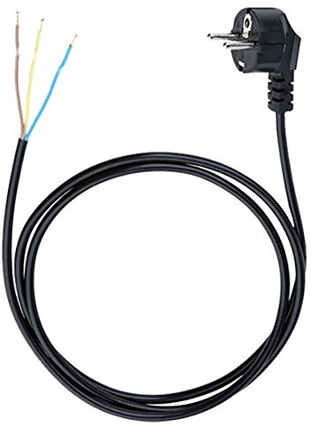Anschlussleitung Zuleitung Stecker Netzkabel Stromkabel 3-polig 3 x 1mm2 (10.0 Meter, Schwarz)