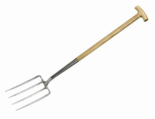 Edelstahl-Spatengabel 29x18, T-Stiel