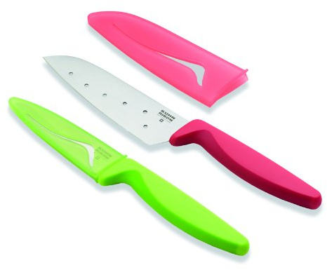 Kuhn Rikon 22873 Classic Cutlery Messer Set Prep, grün / rot
