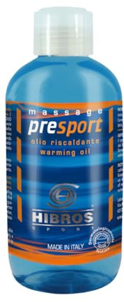 Hibros Olio Attivante Pre Sport Presport Ciclismo - Stagione Mite Fredda - Riscaldante Medio - Massaggio Assorbimento Rapido Made in Italy Olio 500ml
