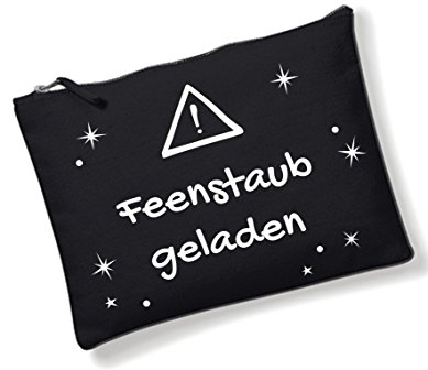 Make Up Federmäppchen Federtasche Stift Tasche Schmink-Tasche Kosmetik-Tasche klein schwarz Damen Mädchen Feenstaub geladen