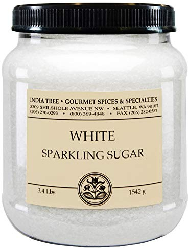 India Tree White Sparkling Sugar, 3.4 lb Canister | Large Grain Decorating Sugar for Baking, Beverages & Holiday Treats