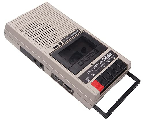 Califone CAS1500 Cassette Player/Recorder, Built-in Microphone, AC/DC Power, 1/4 Headphone Jack
