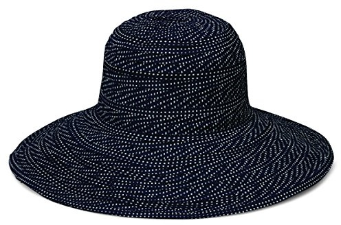 Wallaroo Hat Company Women’s Scrunchie Sun Hat – UPF 50+ Sun Protection, Packable and Adjustable Sizing for Medium Crown Sizes – Sun-Smart Hat for Travel, Poolside, Everyday (Black/White Dots)