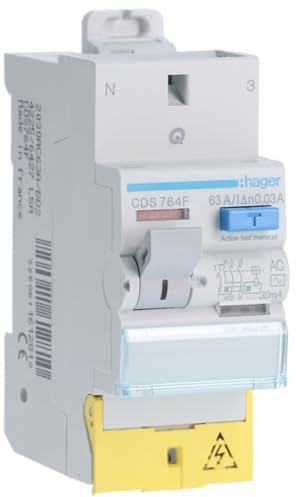 interrupteur différentiel hager - 63a - 30 ma - 2 pôles - type ac - auto/vis