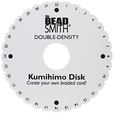 The Beadsmith Round Kumihimo Disk, 6 inch Diameter, 0.75” (20mm) Thick Double Dense Foam, Jewelry Tools for Braiding, 1 disks