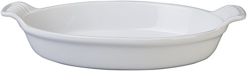 Le Creuset Grès Heritage Ovale au Gratin, 16,5 cm, Blanc