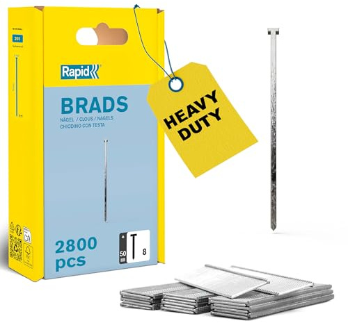 Rapid - Clous n°8/ 50mm - 2800pcs - Emballage FSC (5000186) | Fil galvanisé coupe de précison - Haute performance - Pour les travaux de finition comme les moulures, bois ou cadres