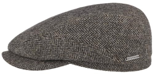 Stetson Belfast Flatcap Schiebermütze Herrenkappe Herringbone mit Innenfutter Baumwolle Herbst Winter