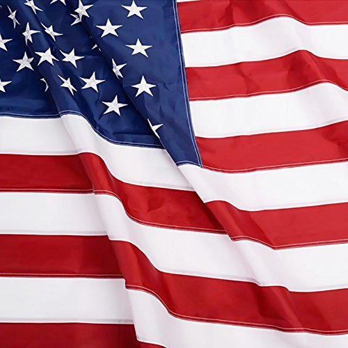 Anley EverStrong Series Amerikanische US-Flagge, 3 x 5 Fuß, strapazierfähiges Nylon – bestickte Sterne und genähte Streifen – 4 Reihen mit Steppnähten – USA-Bannerflaggen mit Messingösen, 3 x 5 Ft