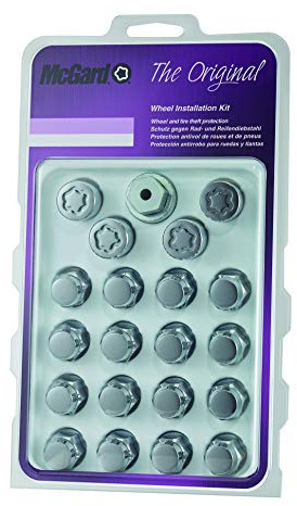 84862SU Radmontagesatz Chrom (beinhaltet 16 Radmuttern in Chrom, 4 Radsicherungen und 1 Schlüssel) M12x1.25, Kegelsitz, Gesamtlänge 36,8 mm, SW19