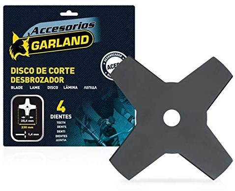 Garland 7100230144 - Disco 4 dientes 230 mm. Ø para Desbrozadora