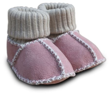 Heitmann-Felle Baby-Lammfellschuhe mit Strickbündchen, rose (16/17)