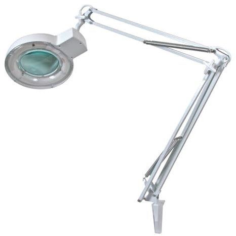 Velleman Lampe loupe avec pince, bras articulé, interrupteur marche/arrêt, ampoule fluorescente (22 W), grossissement 2.25x, pour enfants, adultes, personnes âgées, lecture, broderie diamant, loisirs,