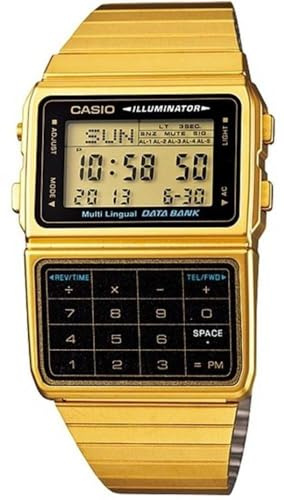 Casio Unisex-Armbanduhr Databank Digital Quarz Edelstahl beschichtet DBC-611G-1D