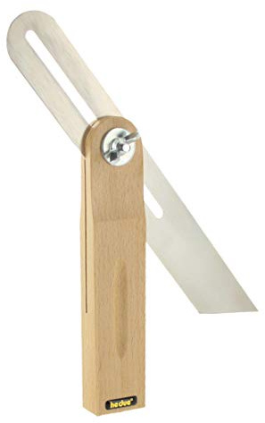 hedue® Schmiege A232 - Winkelschmiege aus Buche mit Langloch, Winkel verstellbar, 30 cm