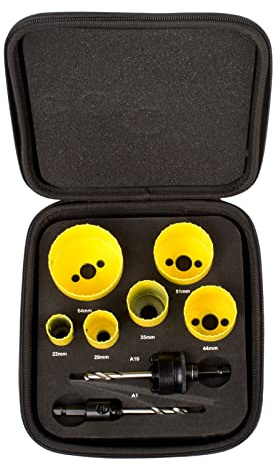Starrett Bi-metall hålsågs kit – 8 delar KFC06023 snabbskärning allmän användning hålskärare med berså set – kompatibel med Bosch Dewalt Hitachi Festool Milwaukee