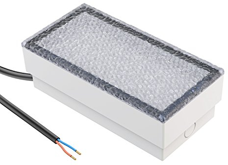 ledscom.de LED Paving Stone Ground recessed Light CUS for Outdoors, IP67, Angular, 20 x 10cm, 2.8 W, 251lm, Warm White