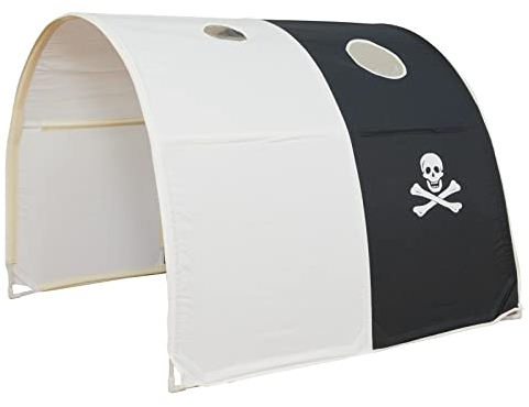 Homestyle4u 1439, Tunnel Bettzelt Schwarz-Weiß Betttunnel Kinder Traumzelt für Einzelbett