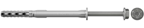 fischer - Cheville rallongée SXR 10 x 200 avec vis tête hexagonale en acier inoxydable A4 pour fixation ossatures et cadres/Boite de 50