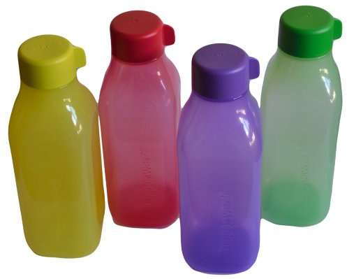 Tupperware Lot de 4 bouteilles d'eau carrées 1 l
