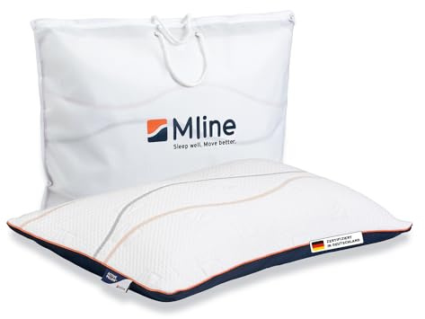 M LINE | Active Pillow | Kissen Memory Foam - Ergonomisches Kopfkissen Seitenschläfer und Rückenschläferkissen - Mit Sommer- und Winterseite - 65 x 45 x 15 cm