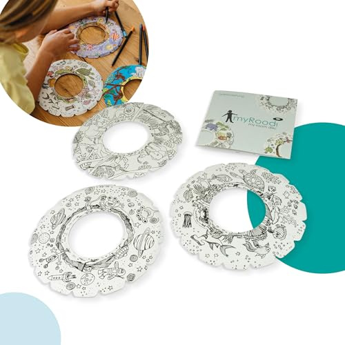 myRoodi my room disc Throwing Disc Set – Lightweight Indoor Flying Discs Made from Recyclable Cardboard – Safe Kids’ Toy for Living Room, PE & Garden – for Ages 3+ (Pack of 3)