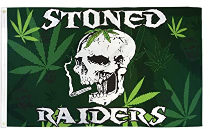 AZ FLAG Flagge Pirat Raucher Stoned Raiders 150x90 cm Polyester 100D 2 Ösen | Für innen und außen Piraten Totenkopf dekorative Flagge doppelte Nähte und verstärkte Kanten mit Metallösen 100D Polyester