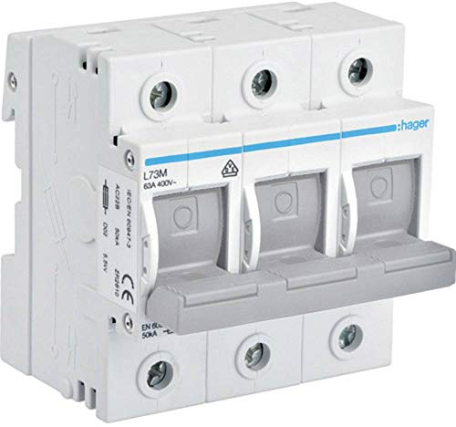 Hager L73M D0 Bloc de fusibles 3 broches 63 A