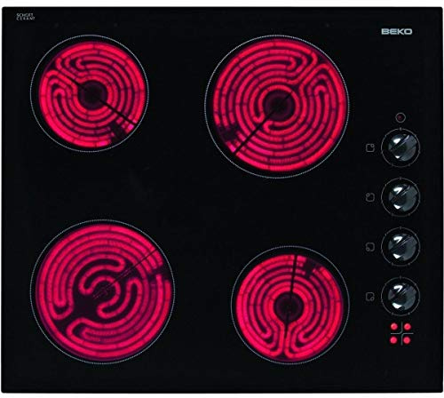 Beko 58cm 4-brenner 5800w glaskeramik-kochfeld schwarz hic64100