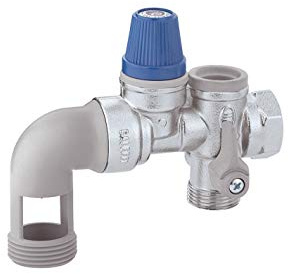 DIPRA - Groupe de Sécurité Coudé 20/27 – Pour Chauffe-Eau Électrique Horizontal – Anticalcaire – Siège Inox – Certifié NF