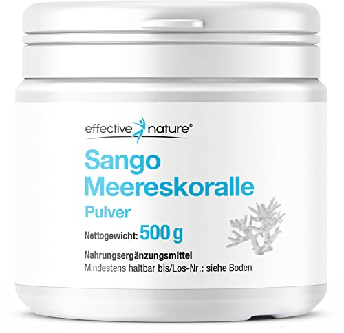 Sango Meereskoralle Pulver - 500 g Sango Koralle mit Calcium und Magnesium im optimalen Verhältnis 2:1 - Hochdosiertes Sango Meereskoralle Pulver…