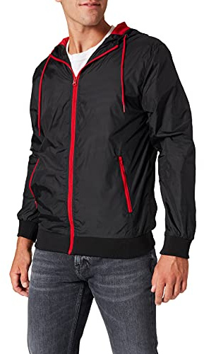 Build Your Brand Windrunner för män, Blk/röd, L