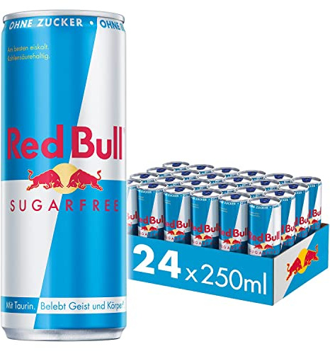 Red Bull Sugarfree Energy Drink, 24er Pack, Einweg (24 x 250 ml Dosen)