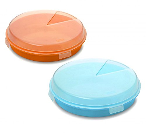 TATAY - Lotto di 2 Pratico Porta Torta / Frittata di 26 cm Diametro, en Colore in Turchese e Orange